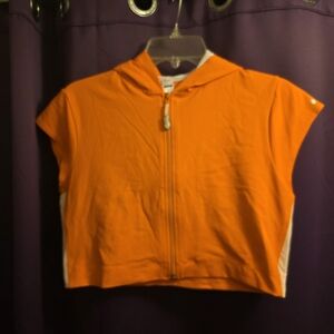 Brand New With Tag Shock Absorber Womens Orange Zip-Up Cropped Hoodie